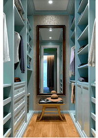 Параллельная гардеробная комната с большим зеркалом Ярославль
